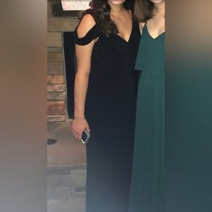 Calvin Klein Black Cold-Shoulder Prom Dress